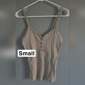 Active USA Beige Buttoned Design Camisole Small